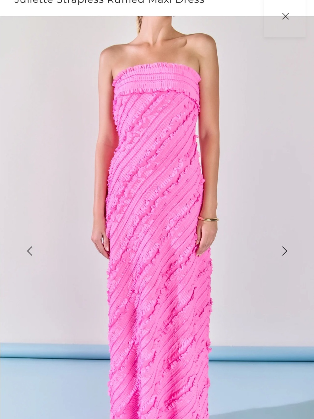 Endless Rose Strapless Ruffle Maxi Dress — Pink